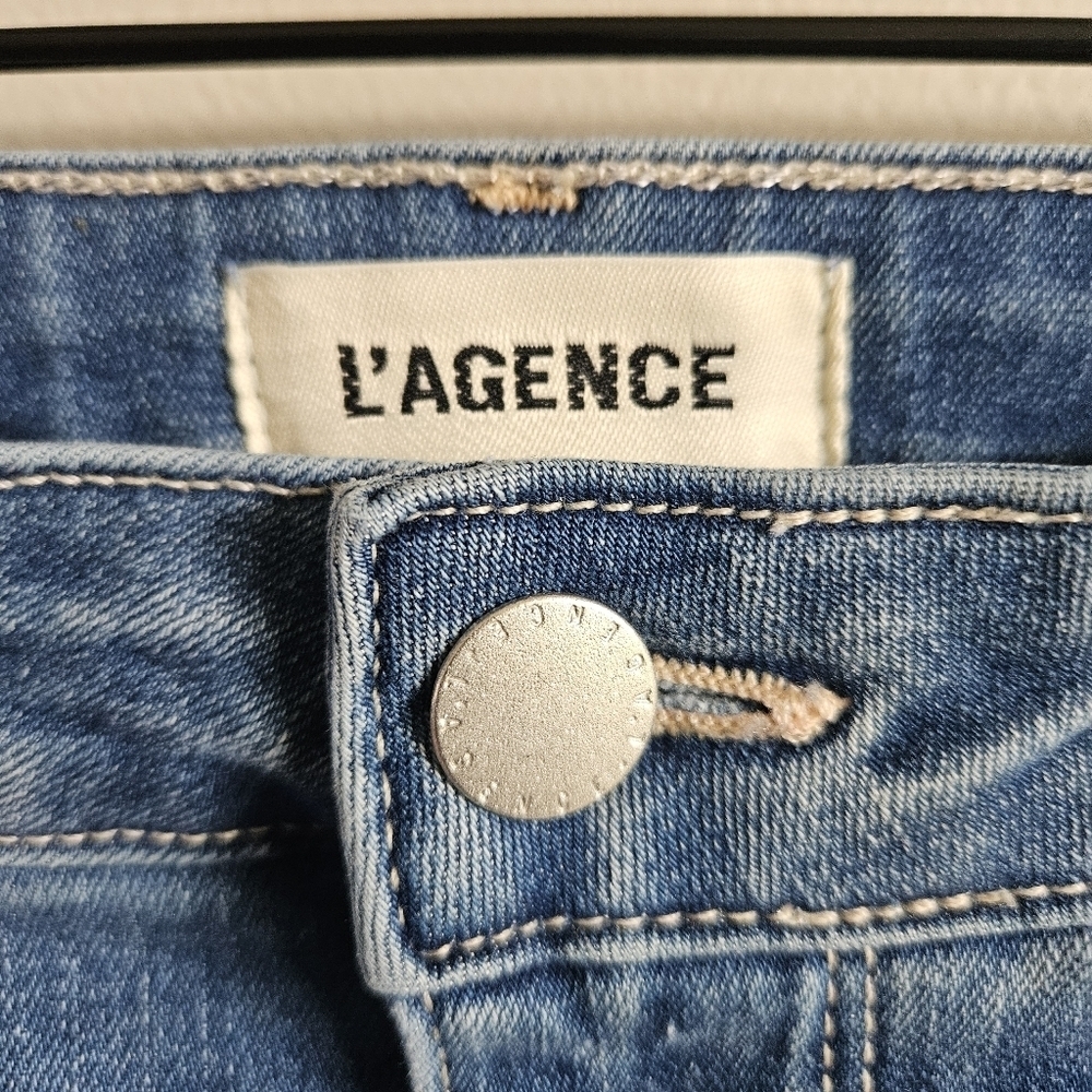 L'agence Blue Denim Ruth High Rise Straight Jeans In Garvey - Picture 8 of 12